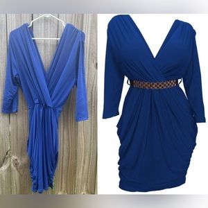 Deep V Neck Wrap Dress